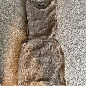 SHEIN Textured Tan Mini Dress
